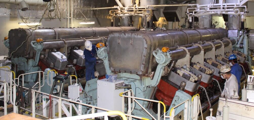 Goltens Technicians disassembling Wartsila 12V50DF