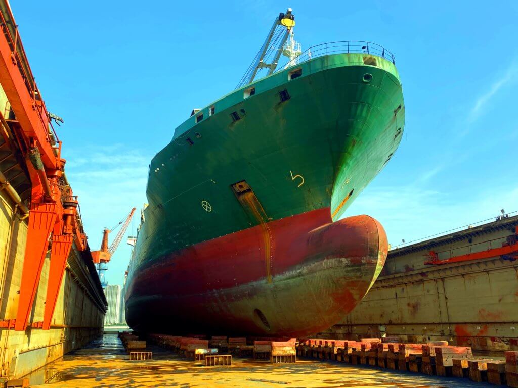 Vessel in Dry Dock in China - Goltens