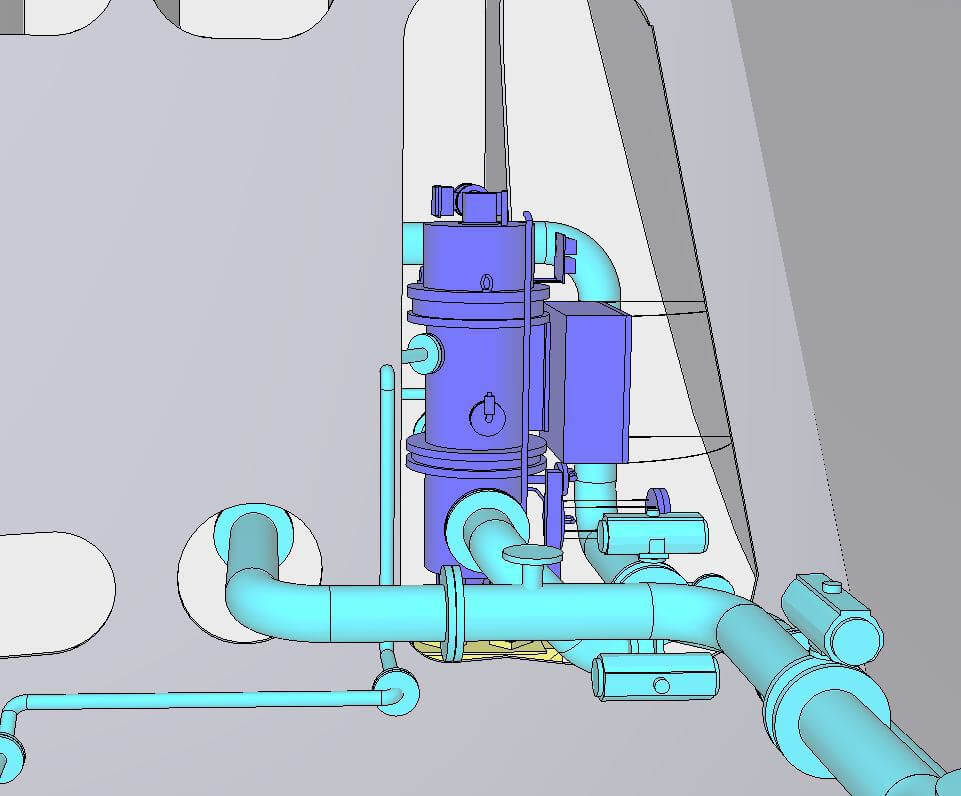 3D PDF view of the Filter location