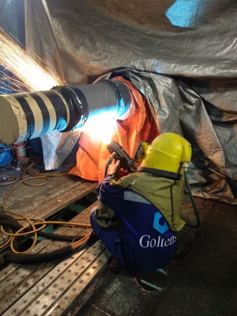 Thermal Spraying of agitator shaft by Goltens