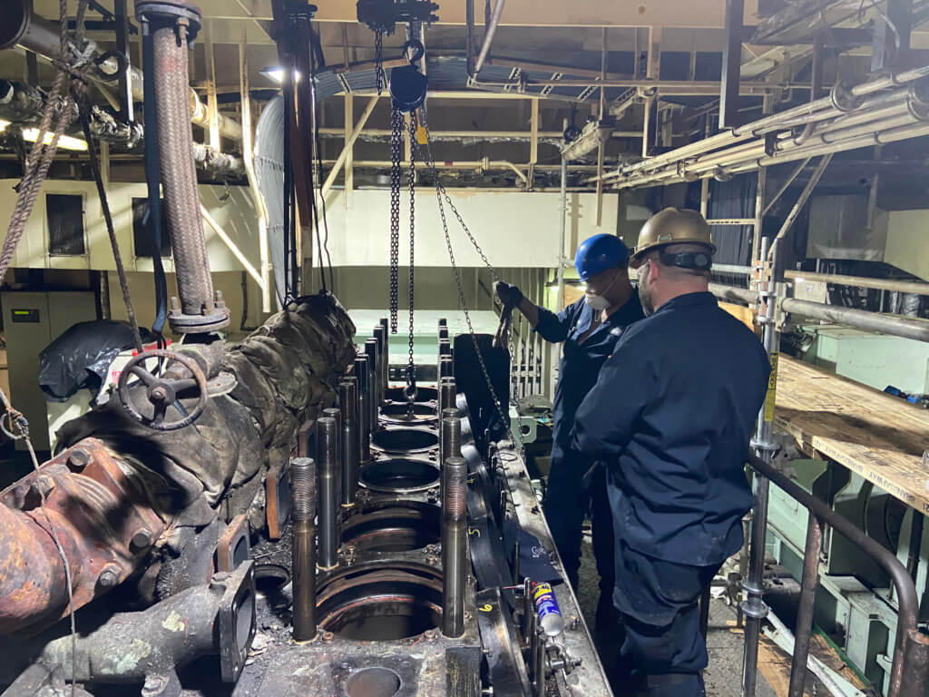 Yanmar 6EY26L disassembled by Goltens after fire damage