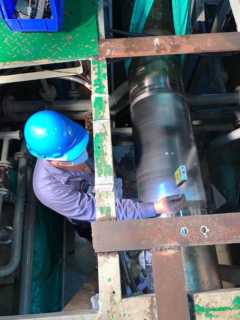 Goltens checking journal bearing roughness after machining