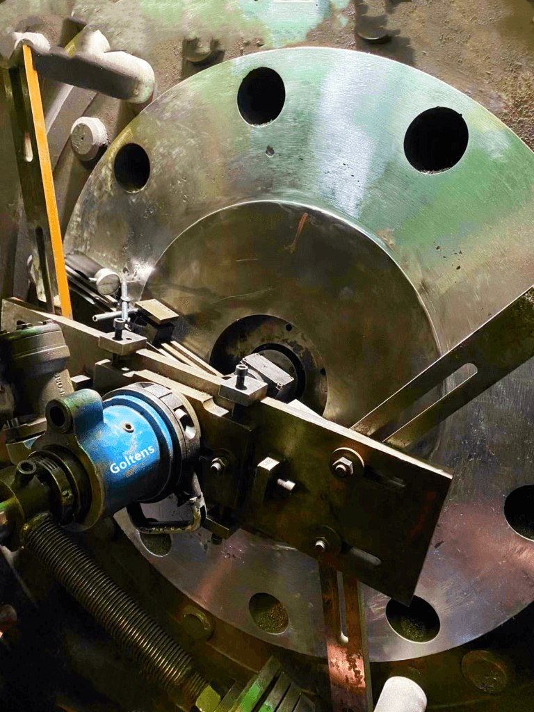Flange face after machining by Goltens