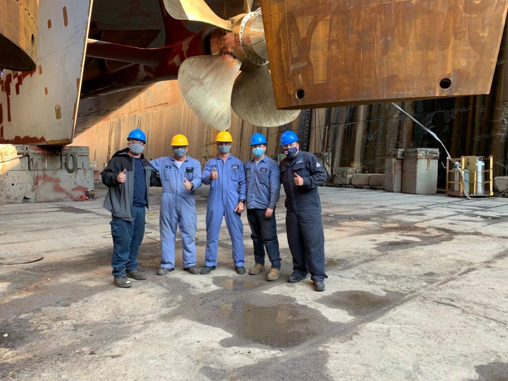 Goltens In-Place machining team - Bayonne Drydock