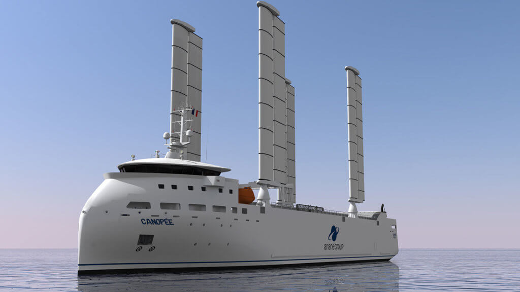 Oceanwings, wind assisted vessel, newbuild design, vessel engineering, MV Canopee, green engineering design