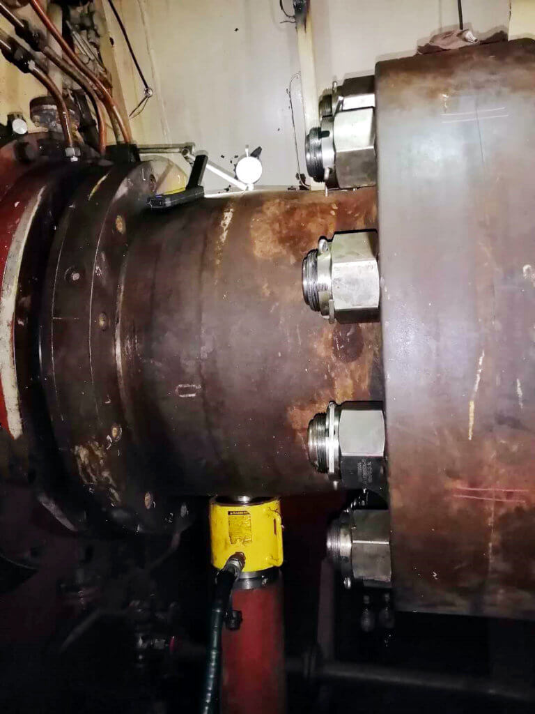 Jack up test on bearing after Goltens repair