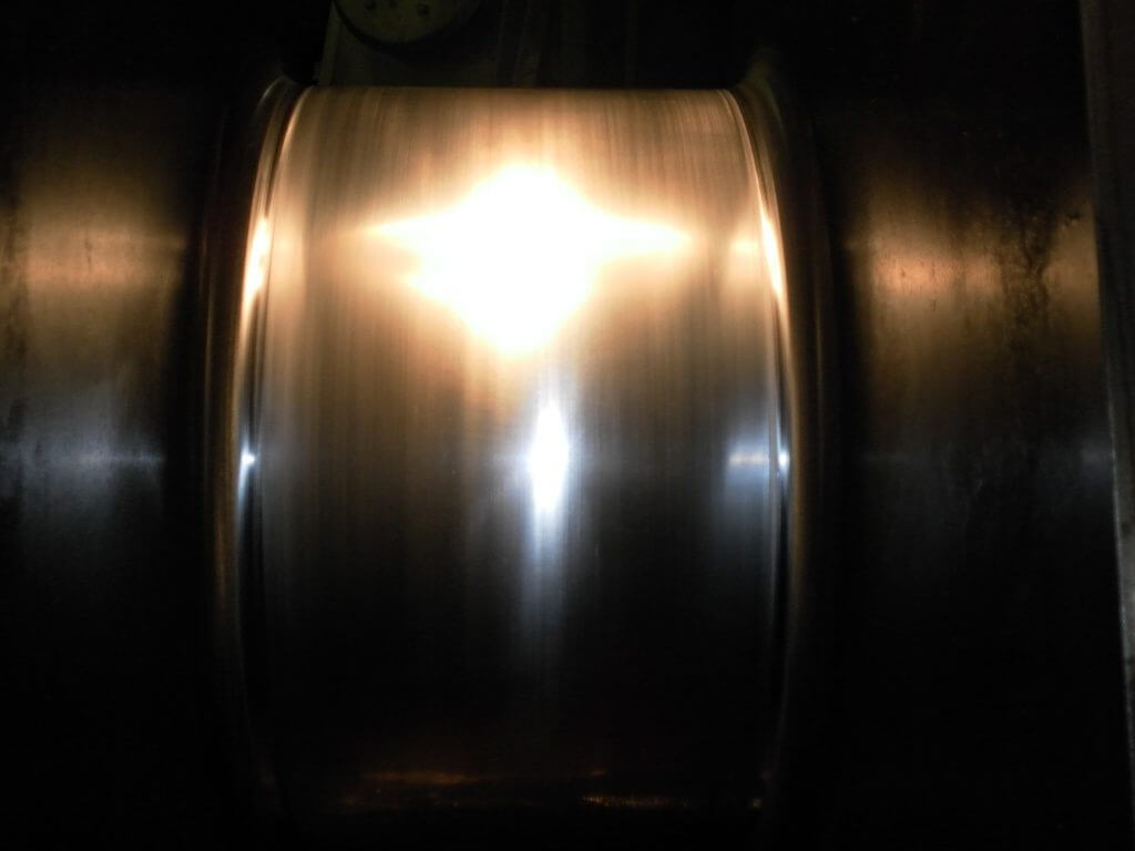Surface of machine polished crankpin post annealing and machining by Goltens
