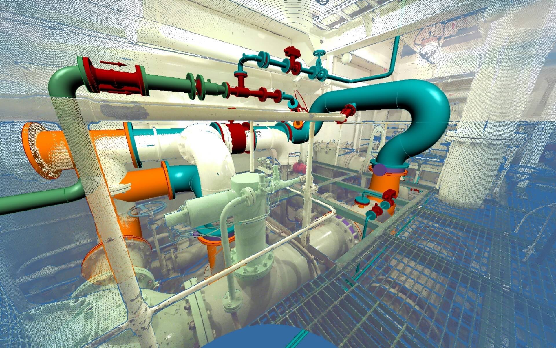 3D Model of NKO3 BlueBallast system over 3D scan