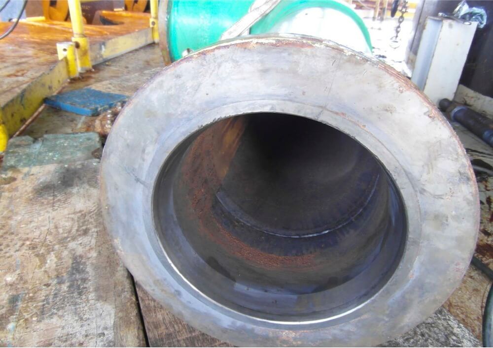 Pipe flange prior to machining