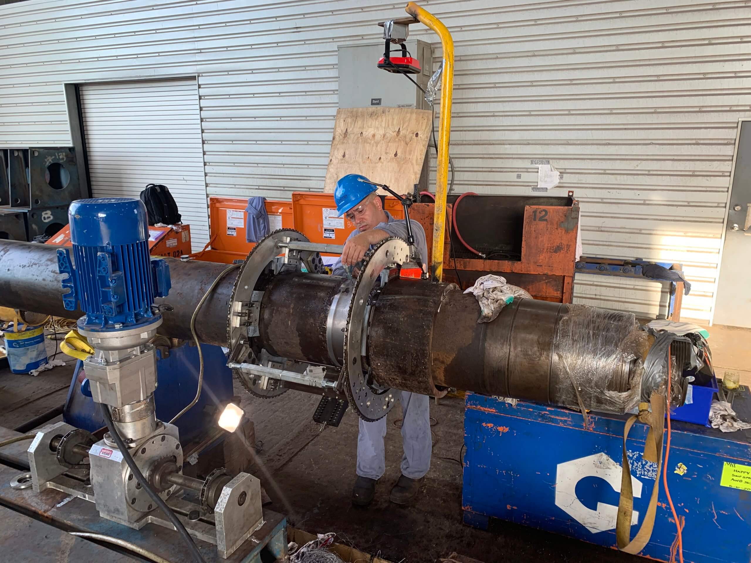 Pre-machining to remove damage from rudder stock