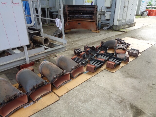Cleaning of GE Frame 6B Turbine components