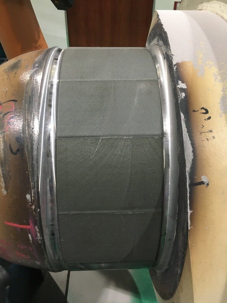 Surface of pump journal after Goltens laser cladding