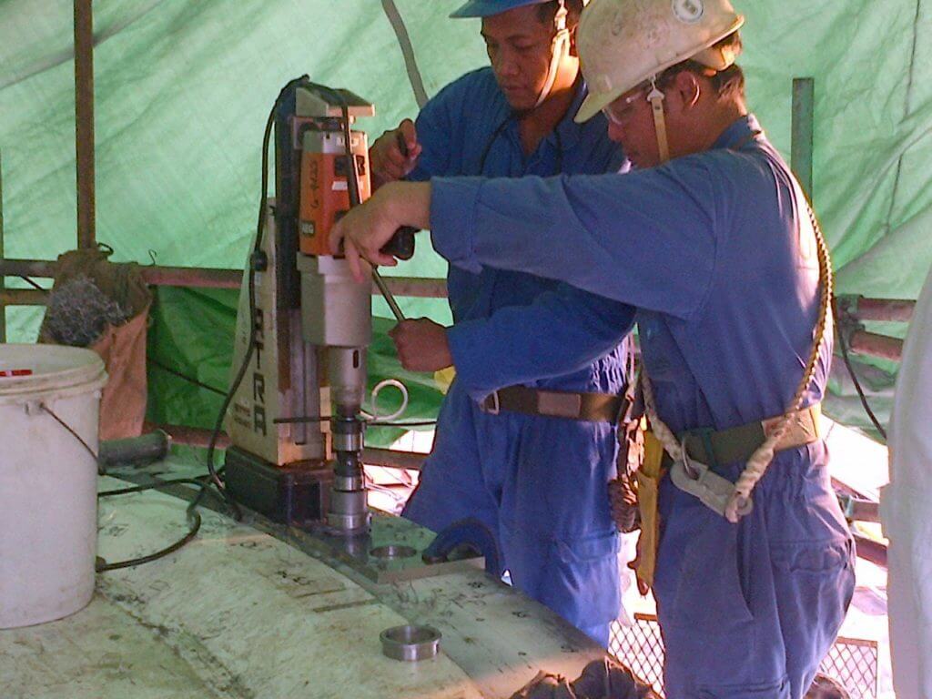 Machining of the smaller I-Riser flanges