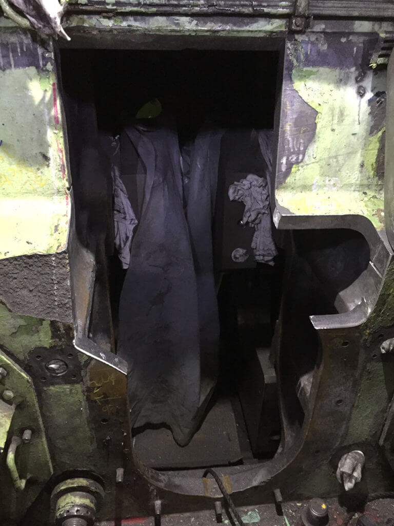Cropping of damaged engine block section complete