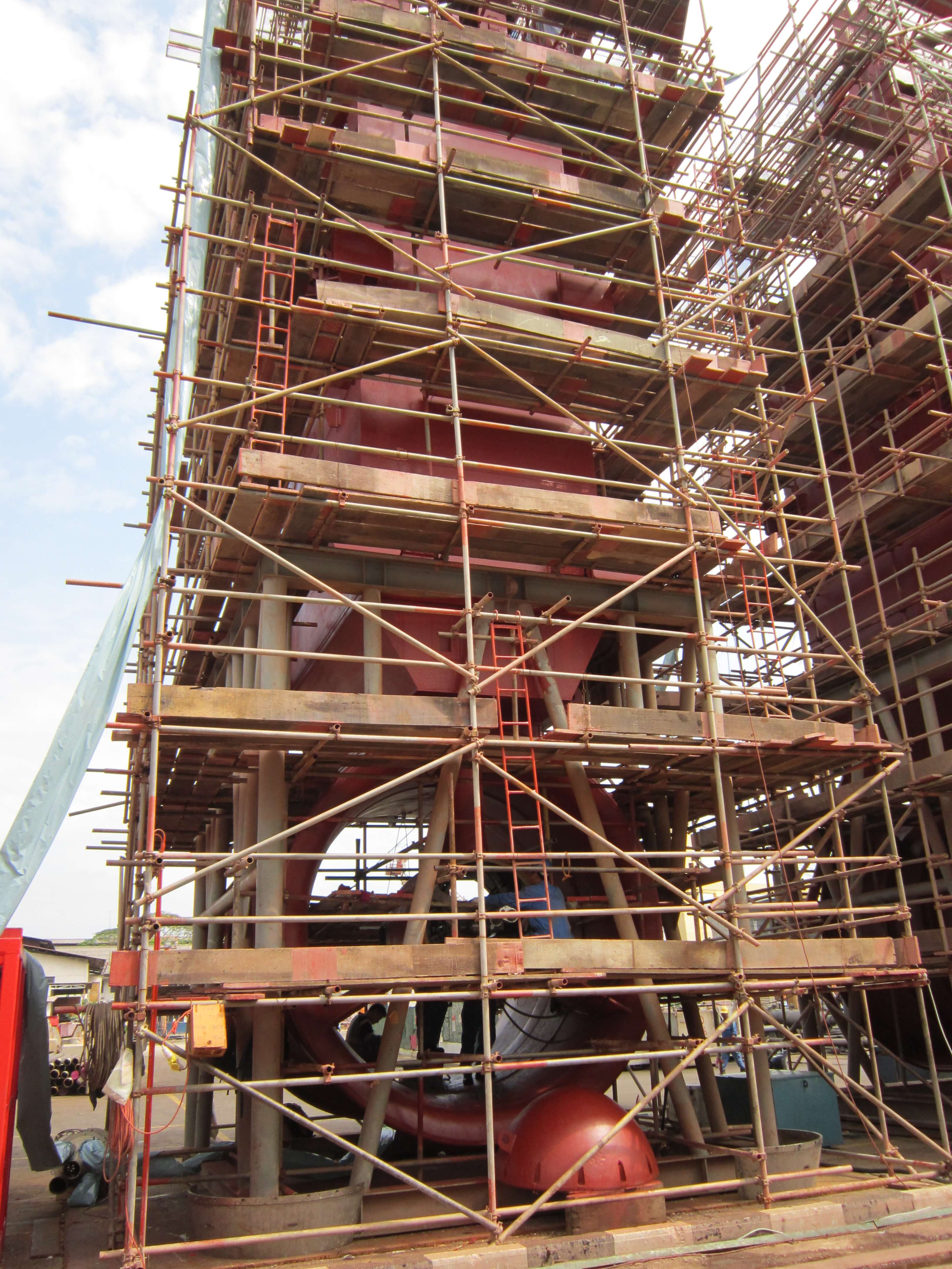 One of Six Thruster housings to be line bored at Jurong Shipyard