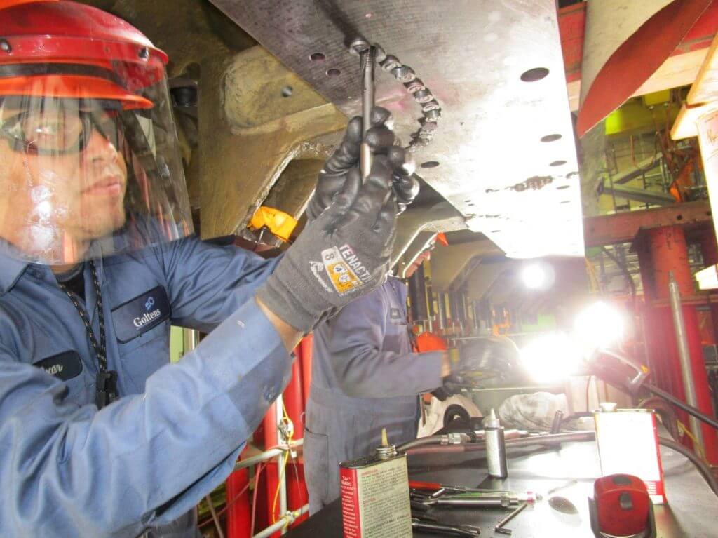 Engine Block Repair - Metal stitching underside mating surface cracks