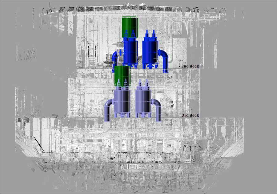 Overlay of STDN filters showing Option 1 and 2 placements on 2nd and 3rd decks