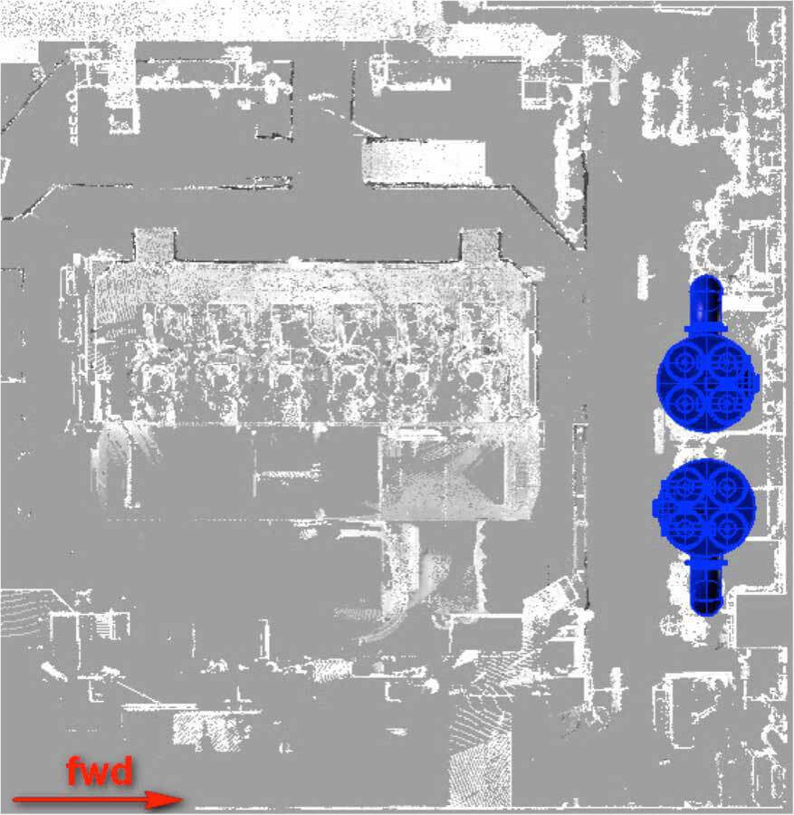 Overhead view of filter location with option 1 on 2nd deck