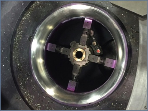 NDT inspection after final on-site machining completed on Siemens turbine