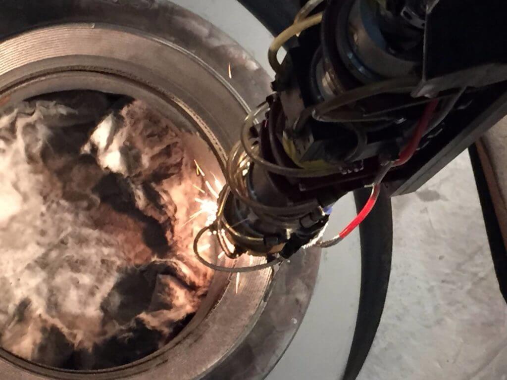 laser cladding in process on Siemens turbine vavle