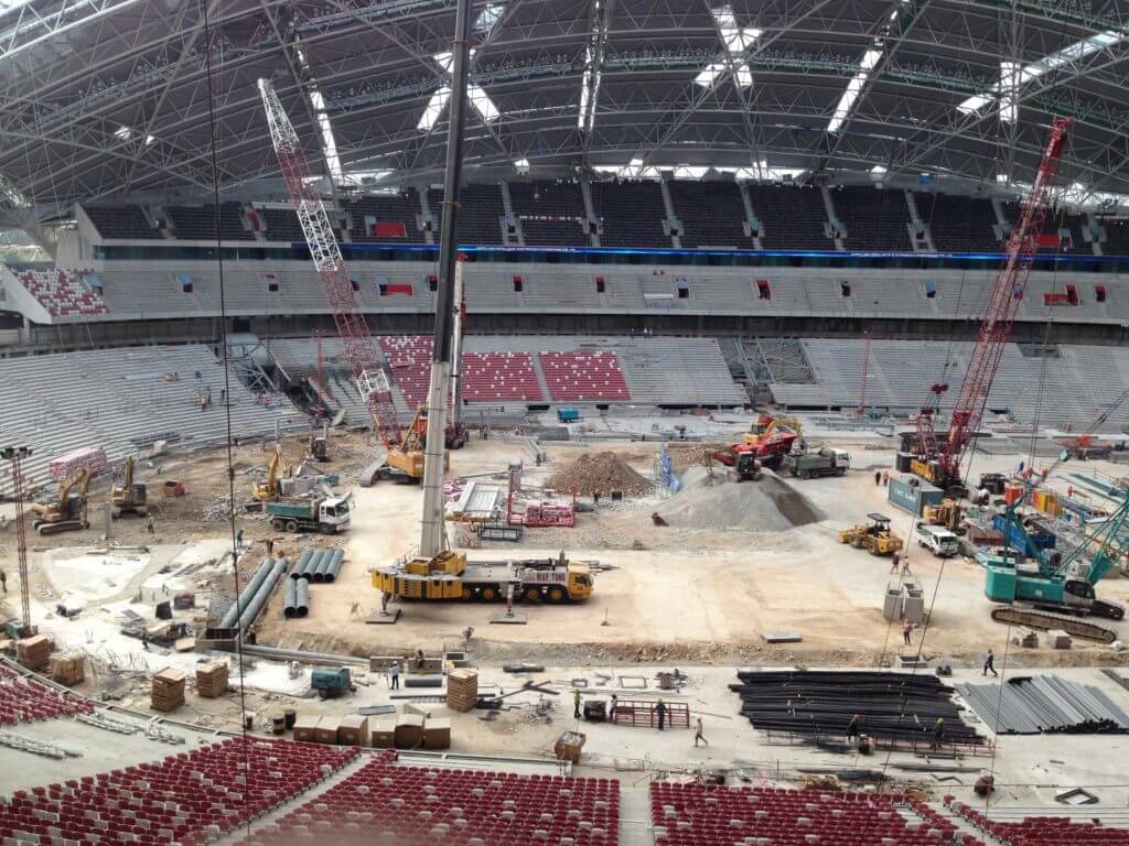 Goltens Chockfast Orange application Sportshub Stadium Singapore