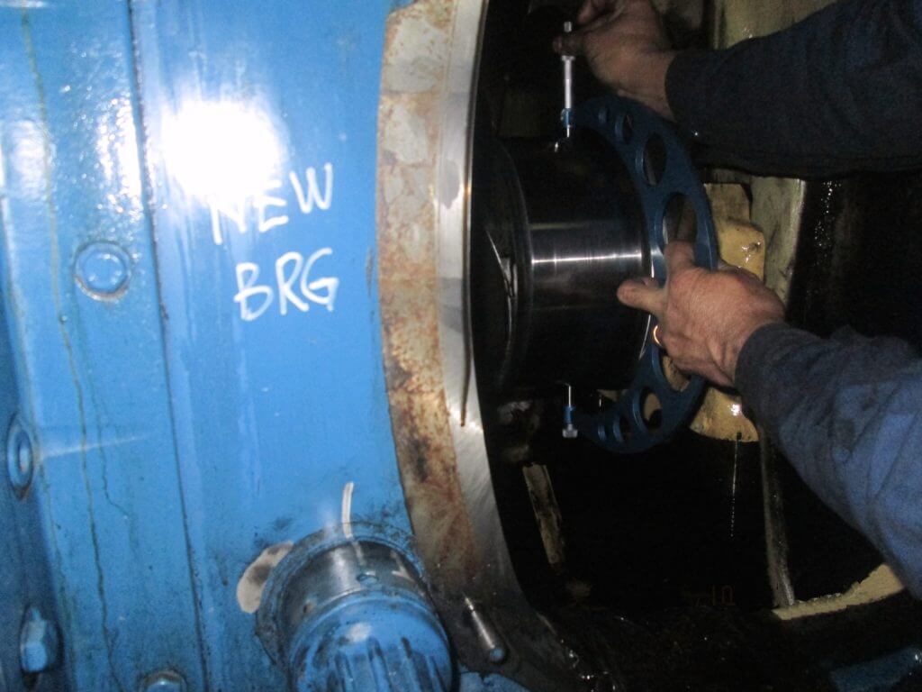 Goltens performing Crankpin calibration checks on Bergen diesel