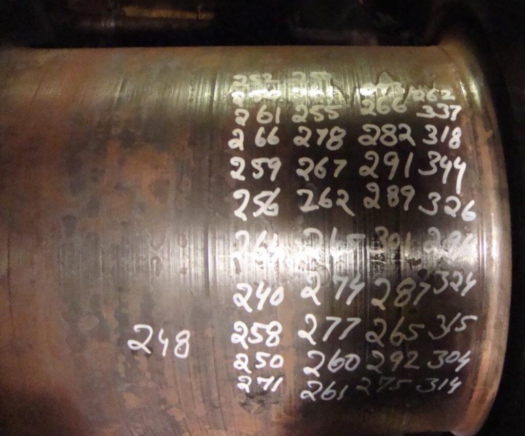 Hardness map after annealing Wartsila 18V50DF crankshaft