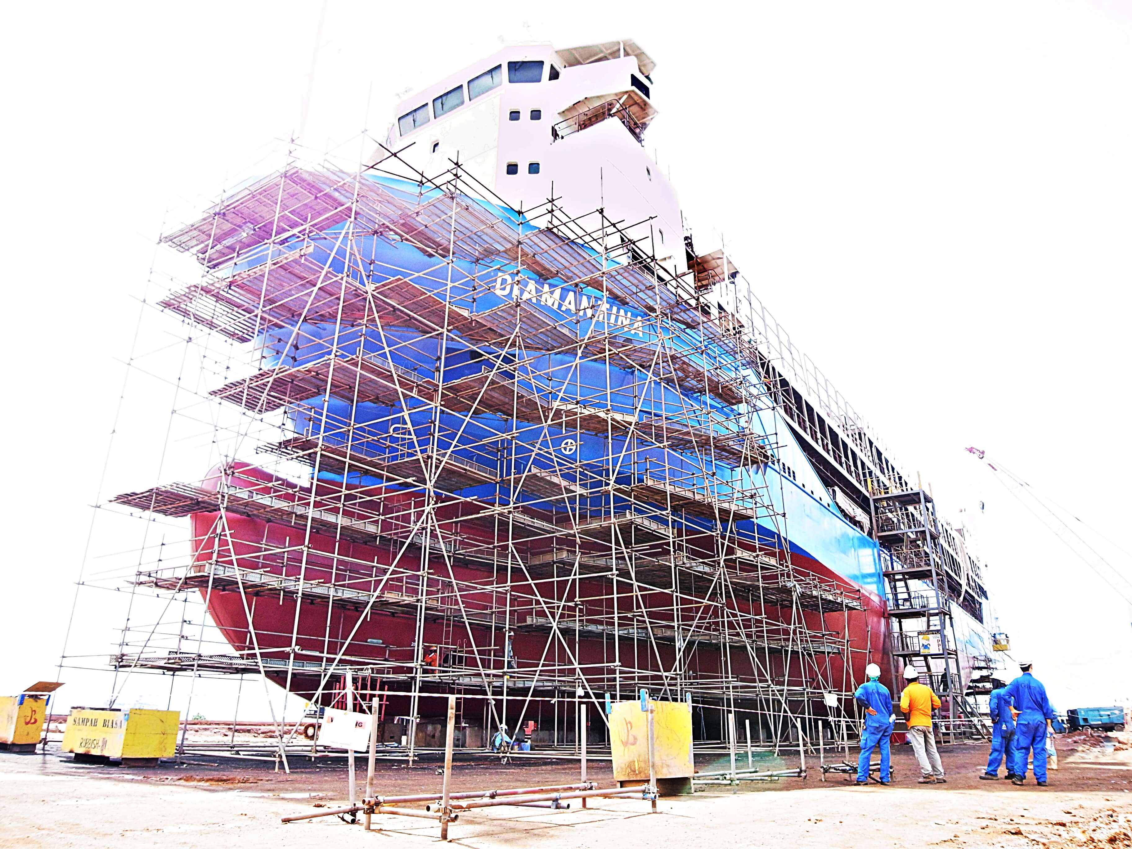 Vessel undergoing conversion to livestock carrier