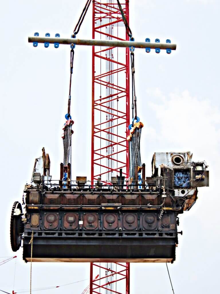 Rigging block ashore